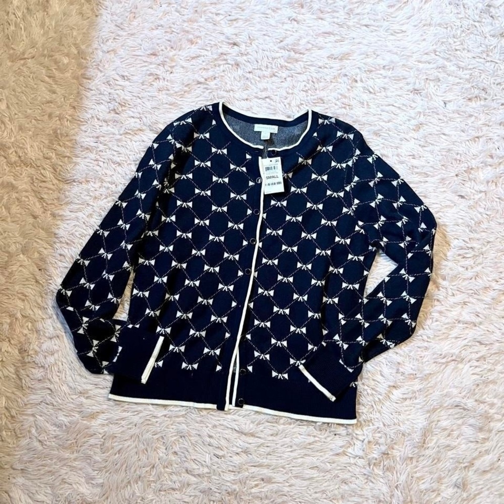 Preppy Coquette Twee Soft Girl Feminine Bow Cardigan Womens S Blair Waldorf Cute